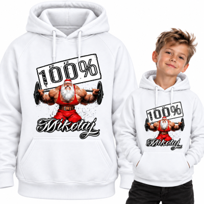 BLUZA Z KAPTUREM  ŚWIĄTECZNA 100 MIKOŁAJ